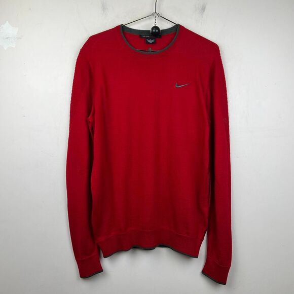 Nike TW Tiger Woods Collection Men’s Sunday Red Golf Sweater Size Medium - Picture 1 of 8